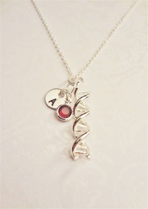 Dna Strand Necklace Double Helix T For Doctor Chemistry Etsy