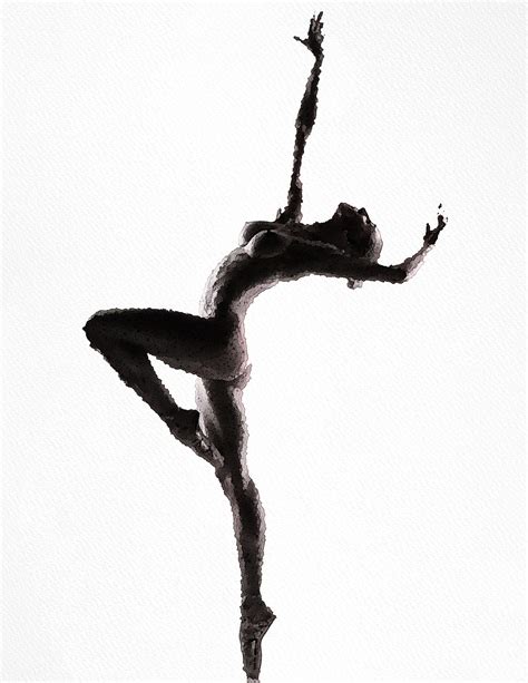 Naked Ballet Black White Printable Minimalist Naked Woman Etsy