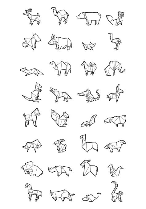 Premium Vector Hand Drawn Origami Animals Pack