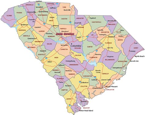 South Carolina United States Map
