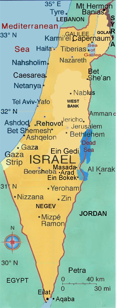 Israel Karte Städte