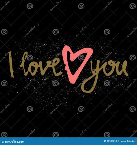 I Love You Hand Lettering Handmade Calligraphy Typography Background