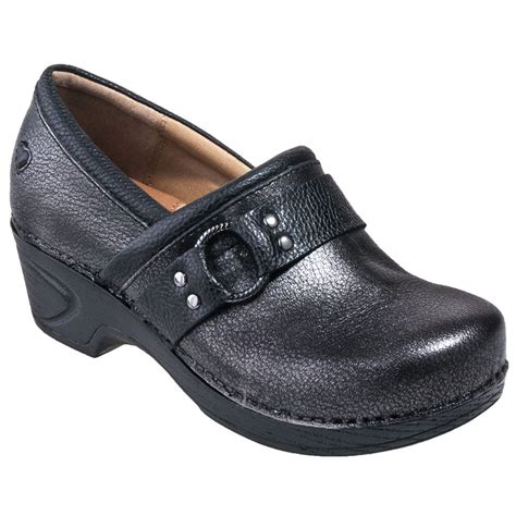 Nurse Mates Shoes Womens 257741 Grey Slip Resistant Leather Clog Nursing Shoes