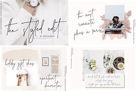The Styled Edit Chic Ligature Font By Peachcreme Download Behance