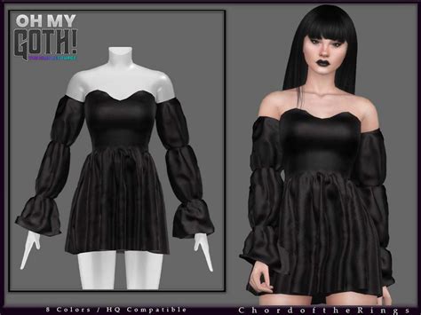 The Sims Resource Oh My Goth Chordoftherings Gothic Dress Wednesday