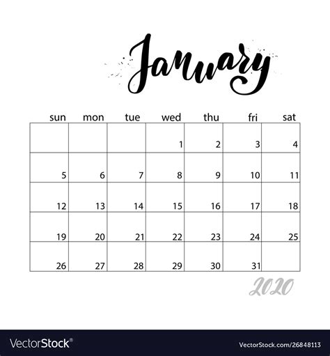 Collect Full Page Free 2020 Monthly Calendar Calendar