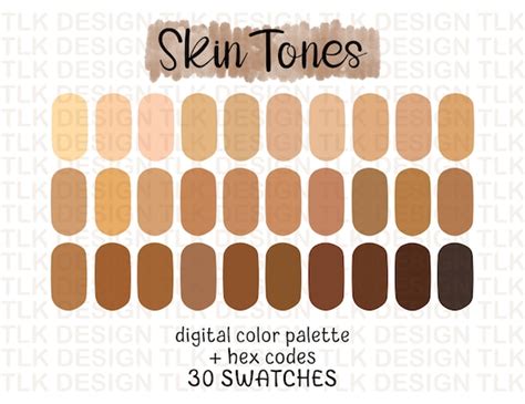 Skin Tones Digital Color Palette Etsy