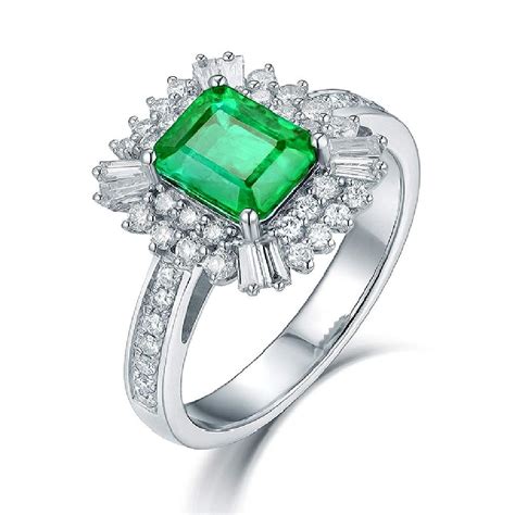 Buy Lanmi Brilliant Natural Green Emerald Ring Solid 14k White Yellow