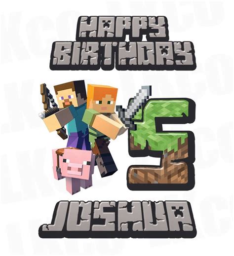 minecraft iron on transfer design happy birthday