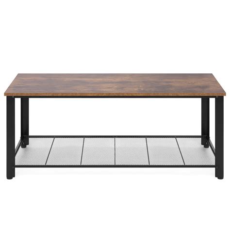 Best Choice Products 42in Rustic Industrial 2 Tier Coffee Table Living