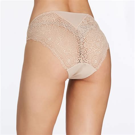 Kisslace Plus Size See Through Lace Breathable Mid Waist