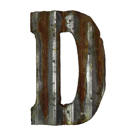 Custom Cut Decor 8 Rusty Galvanized Corrugated Metal Letter D