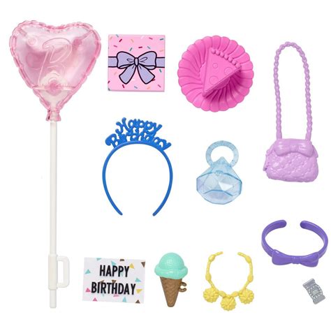 Barbie Accessories Pack With 11 Birthday Themed Storytelling Pieces