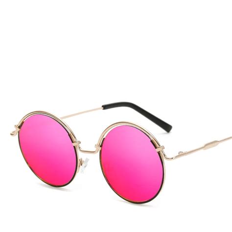 f j4z top trendy lady s sunglasses fashion candy color coating mirrors moflily round