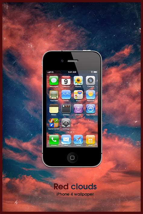 Iphone 4 Red Clouds Wallpaper By Martz90 On Deviantart