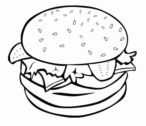 Colouring Pages Of Burger Clip Art Library