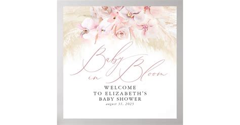 Baby In Bloom Baby Shower Welcome Sign Zazzle