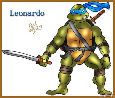 How To Draw Leonardo Tmnt Sketchok Easy Drawing Guides Images And Photos Finder