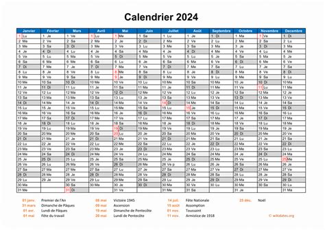 Calendrier 2024 à Imprimer