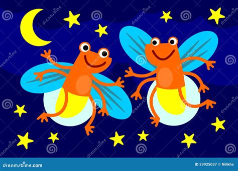 Dance Of Fireflies Stock Illustration Illustration Of Night 29925037