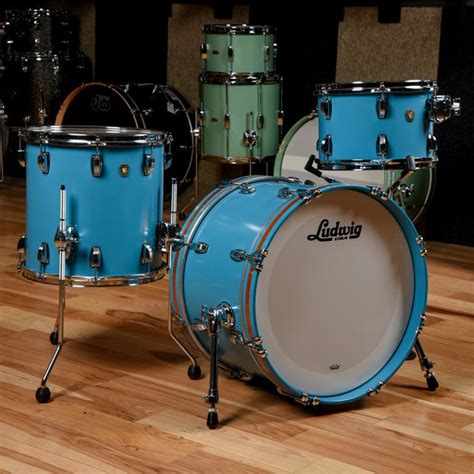 Ludwig Classic Maple 121420 3pc Drum Kit Heritage Blue Chicago