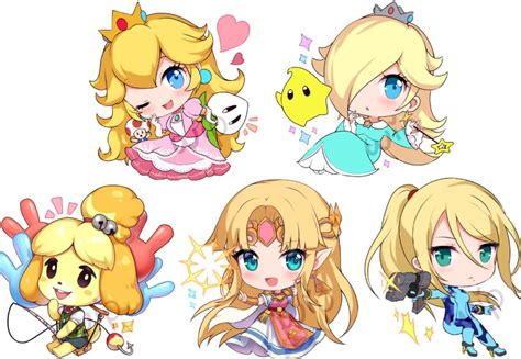 Princess Zelda Princess Peach Samus Aran Rosalina Isabelle And