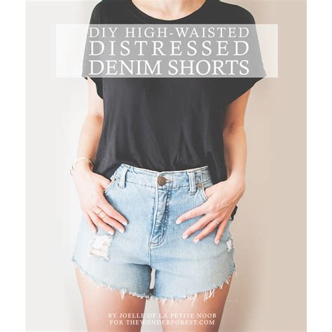 DIY High Waisted Distressed Denim Shorts - Wonder Forest | Diy skirt