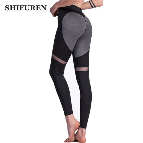 Buy Shifuren Women Yoga Compression Pants Mesh Breathable Gym Fitness Workout