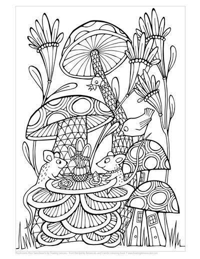 New free coloring pages browse, print & color our latest. Cute free coloring page with mice, mushrooms, bird, and ...