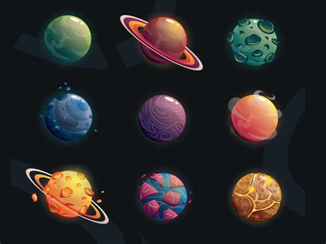 Set Of Planets Space Illustration Planet Drawing Planets
