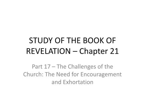 Ppt Study Of The Book Of Revelation Chapter 21 Powerpoint