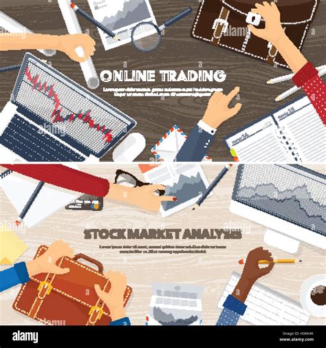Vector Illustration Flat Background Market Trade Trading Platform