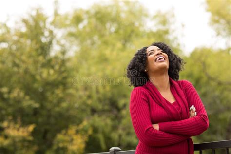 Beautiful Confident African American Woman Smiling Outside Stock Image Image Of Beauty Female