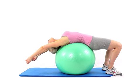Lying Extension Exercise On A Swiss Ball Youtube