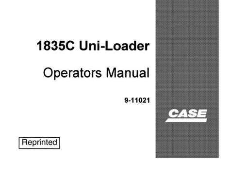 Case 1835c Uni Loader Operators Manual Service Repair Manuals Pdf