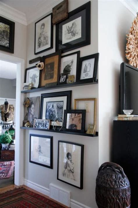 28 Ideas To Create A Photo Gallery Wall On Ledges