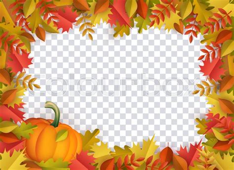 Autumn Leaves And Pumpkins Border Stock Vector