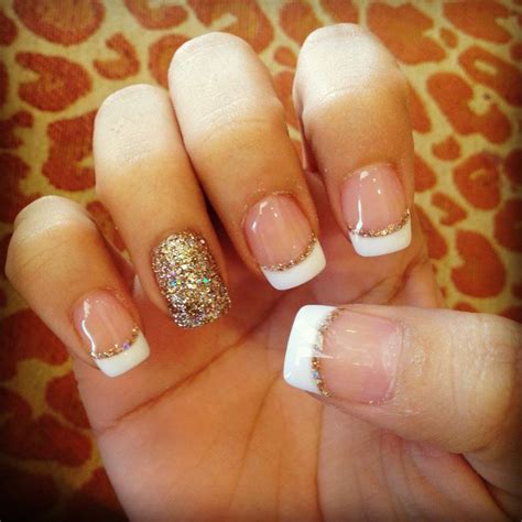 50 French Nails Ideas For Every Bride Wedding Nails Glitter Gold