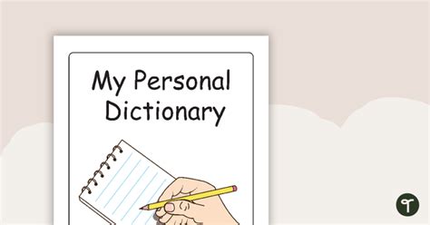 My Personal Dictionary Template Colour Teaching Resource Teach Starter