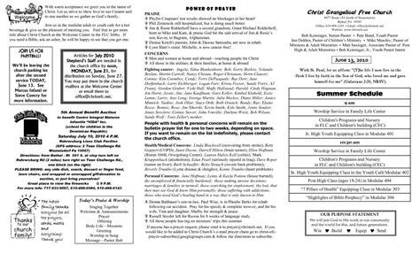 After downloading a generic template, you can customize it with images, scriptures and other personal touches to make it fit the style and temperament of your church. Church Bulletin Templates Microsoft Publisher ...