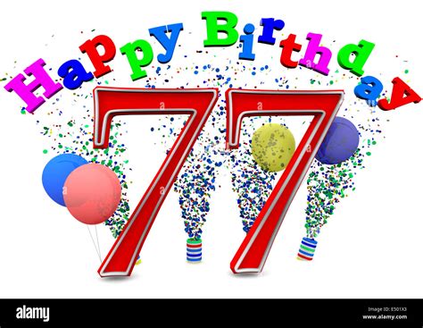 Feliz Cumpleaños En 77 Fotografía De Stock Alamy