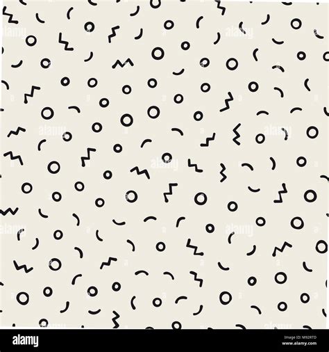 Seamless Abstract Geometric Pattern In Retro Memphis Style Scatteres