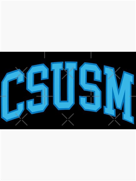 Csusm College Font Curved Poster By Scollegestuff Redbubble
