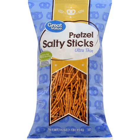 Great Value Pretzel Sticks Salty Ultra Thin 16 Oz Delivery Or