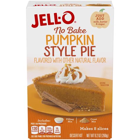 Jell O No Bake Pumpkin Style Pie Dessert Kit With Filling Mix And Crust