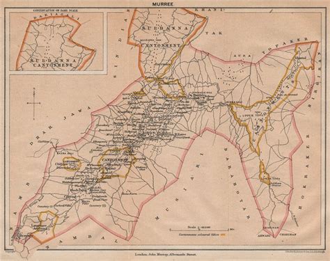 Pakistan Murree Hill Station And Kuldanna Cantonment British India 1929 Map