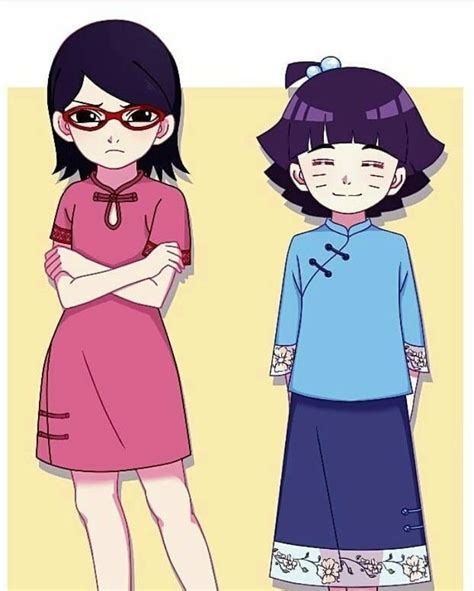 Uchiha Sarada And Uzumaki Himawari Sarada Uchiha Menina Anime Anime