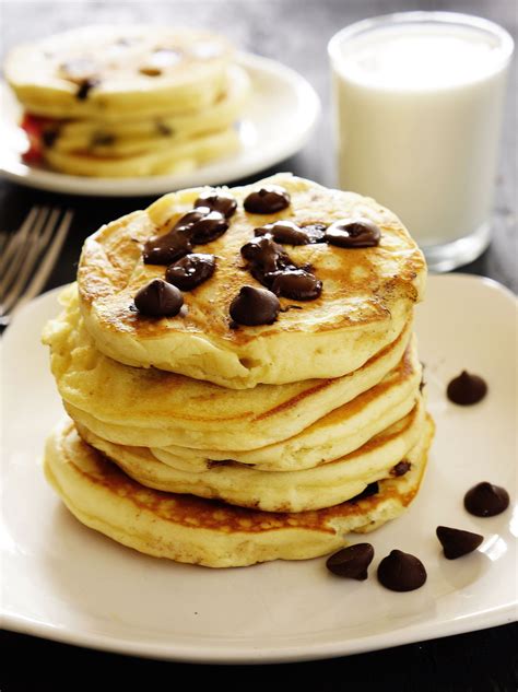 Fluffy Buttermilk Chocolate Chips Pancakes