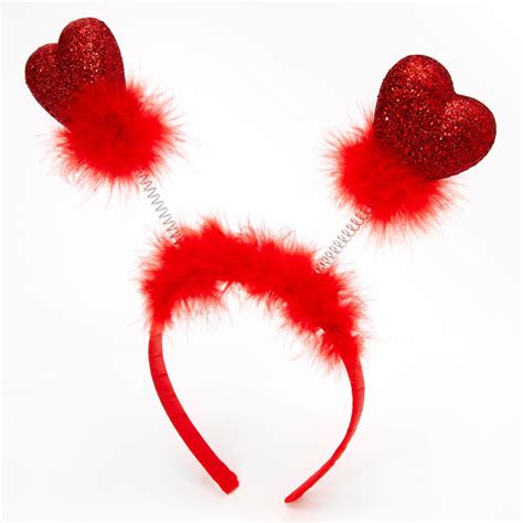 Red Glitter Hearts Deely Bopper Headband Claires Us