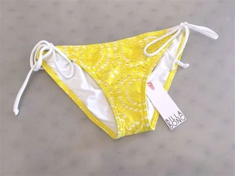 new jrs billabong xb017cro crochet lowrider string bikini bottoms s yellow 13 99 picclick